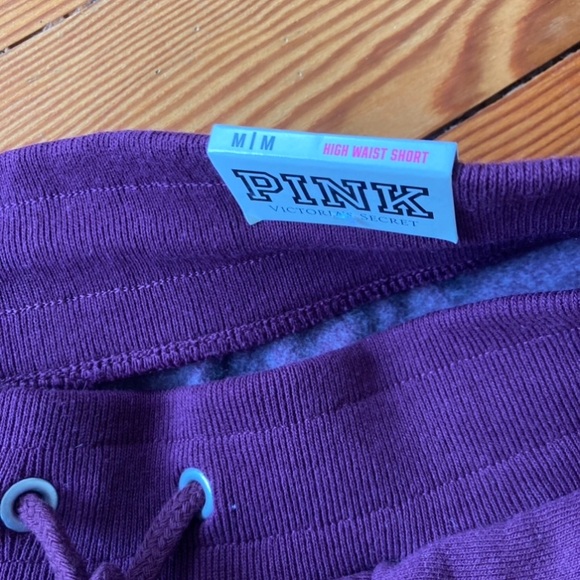 PINK Victoria's Secrets High Waisted Shorts with Drawstring Size M Color Plum - Picture 4 of 4